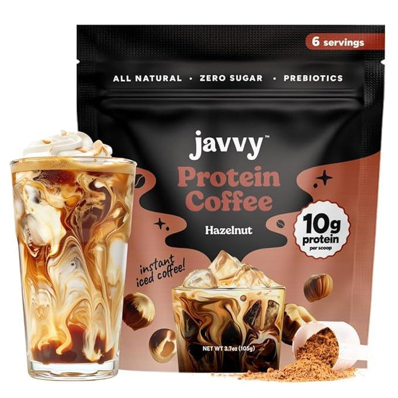 Javvy Original Protein Coffee - Premium Whey Protein & Instant Iced Coffee - 100% Arabica Coffee - Zero Artificial Flavors & Sweeteners, 6 Servings