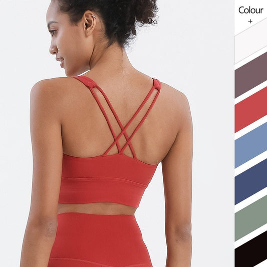 Sutien sport skinny cu bretele încrucișate