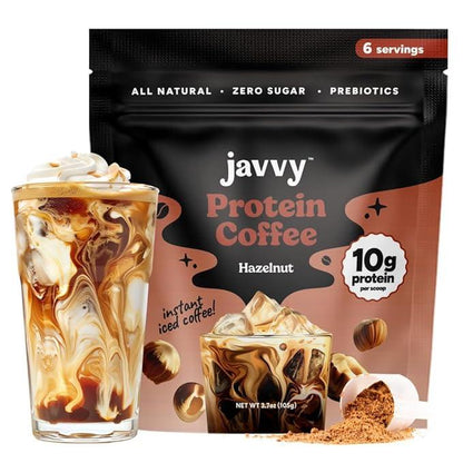 Javvy Original Protein Coffee - Premium Whey Protein & Instant Iced Coffee - 100% Arabica Coffee - Zero Artificial Flavors & Sweeteners, 6 Servings