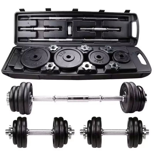 10Kg-30Kg Gym Home Weightlifting Dumbbells with Box Painted Black Painted Cast Iron Dumbbells Can Be Connected to a Barbell Set.