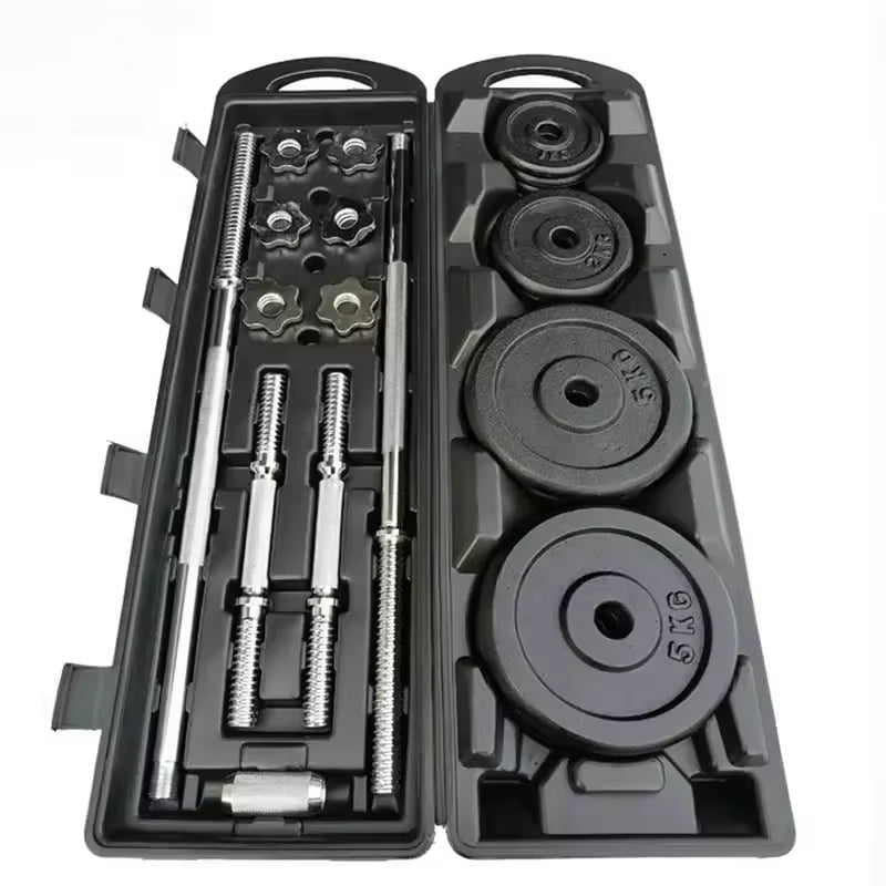10Kg-30Kg Gym Home Weightlifting Dumbbells with Box Painted Black Painted Cast Iron Dumbbells Can Be Connected to a Barbell Set.