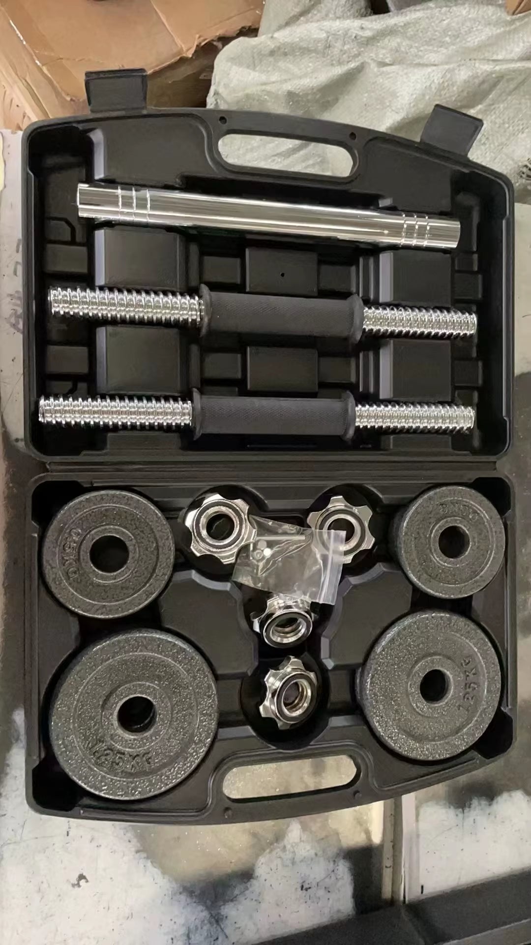 10Kg-30Kg Gym Home Weightlifting Dumbbells with Box Painted Black Painted Cast Iron Dumbbells Can Be Connected to a Barbell Set.