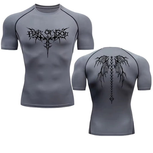 2024 Summer Men Sun-Protective Clothing Anime T-Shirt Fitness Quick-Drying Running Fitness T-Shirt Sports Tight Rashgard S-3XL